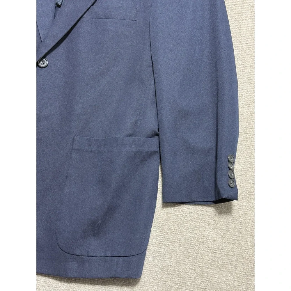 J. Ferrar Blazer Mens 40S Navy Two Button Sport Coat Patch Pockets‎ Notch Lapel